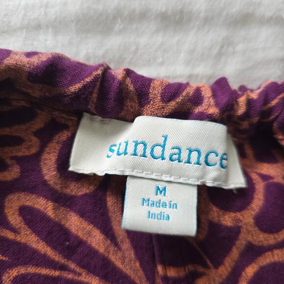 Sundance Boho Printed Jogger Pants Orange Navy Size M Relaxed Lounge Resort - Picture 6 of 11